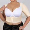 Top Moldeador Transpirable Cómodo de Manga Larga para Mujer Tallas Grandes, Botones al Frente, Color Piel, Moldeador de Cintura Sin Costuras, Color Sólido