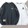Moletom Masculino com Gola Redonda Estampado, Novo para Primavera/Outono, Caimento Solto, Pulôver Grosso de Manga Longa, Camisa Base Versátil e Fashion para Homens Modernos