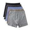 Bóxers de Algodón Puro para Hombre, Shorts de Algodón para Hombre, Algodón Juvenil de Cintura Media de Cuatro Esquinas Pantalones de Algodón Puro para Hombre Gordo