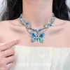 Collar de Mariposa de Doble Capa Dulce y Fresco para Niña, Diseño Único, Con Cuentas Vintage, Aspecto de Alta Gama, Cadena para Clavícula Más Vendida 2026