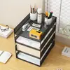Suporte para Armazenamento de Arquivos Prateleira de Mesa de Escritório Porta-Arquivos Caixa de Armazenamento de Arquivos Organizador de Pastas de Mesa Escritório