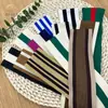 Ventas Directas de Fábrica Cinturón de Punto Colorido a Rayas Poliéster Tira de Red Elástica Horizontal Tira Lateral Ampliada Cinturón para Pantalones de Uniforme Escolar Deportivo