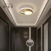 Nueva luz de balcón de estilo chino totalmente de cobre, luz para pasillo y recibidor, lámpara de techo pequeña minimalista nórdica para dormitorio, luz para pasillo de entrada