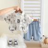 Traje de Verano para Niño con Solapa y Letras, Camisa de Manga Corta, Nuevo 2025, Chaleco para Bebé Guapo, Pantalones Cortos, Conjunto de Tres Piezas a la Moda