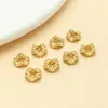 Color Oro Cobre 18K Encaje Ondulado Separador Separador Perla DIY Pulsera Hecha a Mano Collar Joyería con Cuentas Accesorios