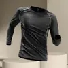 Camiseta térmica de manga larga para hombre, secado rápido, ajuste ceñido, para deportes, running, fitness, ropa interior, traje de entrenamiento, otoño e invierno, cálido, escalada