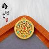 Tienda de oro con arena de oro antigua oro hueco Wufu collar perfecto colgante de aceite de gota de oro de cobre joyería diy al por mayor