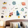 Br1069F Adesivo de Parede Autoadesivo de Foguete Espacial de Desenho Animado Ins para Quarto de Crianças Decoração de Parede de Fundo