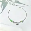 Pulsera de Piedra Verde Tres Vidas Plata Pura 999 Verano Vintage Nuevo Estilo Chino Pulsera Joyería Estilo Lujo Ligero Artístico Venta al Por Mayor