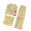 Cuadros de Estilo Coreano Transfronterizos Estilo Nuevo Lindo y Elegante Ropa de Casa Primavera y Verano Dibujos Animados Casual Conjunto de Tres Piezas Que Se Puede Usar Afuera Venta al por Mayor