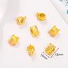 DIY frisado pulseira colar buraco contas tridimensionais banhado a cobre 18K ouro real estilo chinês pingente de gota de ouro antigo