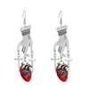 Pendientes Creativos Retro Calavera Rubí Mano Corazón Ins Personalizados Exagerados Góticos Oscuros Joyería Pendientes Accesorios