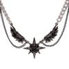 Collar de estilo hip hop con alas incrustadas de diamantes y gemas estelares de Dark Wind Mang para hombres y mujeres, diseño original de nicho, de alta calidad.