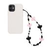 Kkbead Corrente de Celular Coração de Pêssego Acrílico Pérola Imitação Irregular Cristal Multifacetado Pingente Feminino Pingente Ornamentado em Forma de Coração