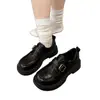 Zapatos de Cuero de Plataforma de Suela Gruesa Estilo Británico Más Vendidos Zapatos Individuales para Mujer Nuevo Estilo Otoño 2026 para Combinar con Faldas Mocasines Mary Janes