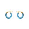 Pendientes de Círculo Irregulares Azules con Goteo de Aceite de Estilo Nuevo Simple, Moda de Gama Alta de Nicho, Accesorios para Orejas Versátiles de Lujo Ligero