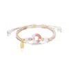 Pulsera de Pareja Hebilla Pacífica Flor de Durazno para Mujer, Pulsera Tejida de Lujo Ligero de Nicho, Joyería Nueva Estilo para Mejor Amiga