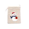 Bolsa de Algodão e Linho com Cordão de Natal Transfronteiriça da Amazon Bolsa de Doces do Papai Noel Bolsa de Presente para Festa de Feriado Bolsa de Contagem Regressiva