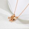 Collar de Acero de Titanio Ping An Lock Colgante de Cerradura Larga Vida para Mujer Cadena de Clavícula Niche Regalo de Año Nuevo Ping An Ruyi para Mujer Venta al por Mayor