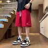 Bermudas Casuais para Homens, Bermudas de Comprimento Médio Soltas Estilo Americano para o Verão, Bermudas Esportivas Tendência para Homens, Estilo de Verão