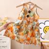 Vestido de Tirantes con Estampado Tridimensional 3D para Niña Verano Delgado Sin Mangas Chalecos Vestido Bebé Floral Largo