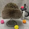 Chapéu mongol estampado de leopardo, chapéu de pescador de balde à prova de frio e quente para outono e inverno, chapéu de pelúcia grosso versátil, atacado transfronteiriço