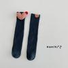 WMH79 calcetines para niños al por mayor amor cuadros calcetines hasta la pantorrilla coreanos lisos a rayas algodón doble aguja calcetines rectos para niñas