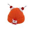 Gorro Navideño Lindo de Invierno Gorro de Lana para Niños Color Sólido Cálido Gorro de Punto para Bebés de 2 a 7 Años Exportación