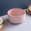 Tazón de Paja de Trigo Hogar Creativo Anti-Caída Tazón de Plástico Regalo Tazón para Comer Individual Dormitorio de Estudiantes Juego de Vajilla