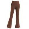Ropa de Yoga Verano para Mujer Pantalones de Campana Cintura Alta Elásticos Ajustados Abdomen Ajustados al Cuerpo Deportivos Ocio Pantalones de Campana de Yoga