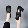 2026 Primavera/Verano Nuevo Estilo Comercio Exterior Verano Tacón Grueso Hueco Zapatos de Tacón Alto Punta Redonda Transpirables para Mujer Malla Zapatos de Una Sola Pieza Transfronterizo