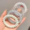 Goma para el pelo de alambre de teléfono de alta calidad con lunares, fresca y versátil para el verano, banda elástica duradera para mujer, no daña el cabello