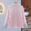Camisa Exterior de Estilo Chino Nuevo para Mujer Estilo Nacional Ligero Satén Jacquard Top Elegante Retro Solapa Inclinada Botón Otoño Camisa Base