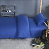 Juego de Cama de Tres Piezas para Dormitorio, Funda de Edredón de Algodón Puro, Sábana Ajustable, Ropa de Cama Azul, Estilo de Sábana Ajustable Azul Llama