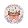 BR-JD503 Láser Colorido Dibujos Animados Mariposa Rosa Autoadhesivo Atrapasoles Pegatina para Ventana Decoración de Vidrio Pegatina Decorativa