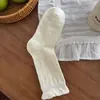 Calcetines básicos holgados color blanco lechoso suave para otoño e invierno, calcetines de algodón puro suaves hasta la mitad de la pantorrilla, calcetines versátiles estilo coreano, venta al por mayor desde Zhuji