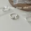 Estilo Ins Coreano Atmósfera Elegante Joyería de Plata Brillante Plata de Ley S925 Pegamento Graffiti Cara Sonriente Anillo Abierto Estilo de Nicho