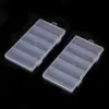 PP transparente fijo 5 rejillas caja de plástico para equipo de pesca tapa abatible doble hebilla papelería accesorios DIY caja de embalaje con acabado de tornillo