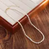 Collar Retro Francés de Perlas de Agua Dulce Naturales para Mujer, Moderno, Versátil, Sencillo, Lujo Ligero, Cadena de Cuello Elegante, Cadena para Suéter al por Mayor