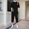Camiseta Juvenil de Nuevo Estilo para Verano de Manga Corta para Estudiantes de Secundaria Niños Conjunto Deportivo Casual de Moda Conjunto de Dos Piezas