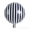 Celebridade Cyber Estilo Ins Balão de Filme de Alumínio Xadrez Listrado Preto e Branco Balão de Folha de Alumínio Decorativo para Festa de Aniversário Tema Preto e Branco