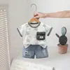 Conjunto de Verano para Niños 2026 Estilo Nuevo Bebé Niños Estampado Completo Dibujos Animados Manga Corta Conjunto de Dos Piezas Ropa Casual Ropa para Niños