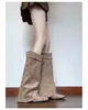 Botas Altas Hasta la Rodilla con Tacón de Cuña y Punta Fina Estilo Chanel para Mujer 2025 Botas Retro por Encima de la Rodilla