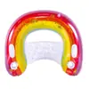 Silla Flotante Inflable Doble Arcoíris con Lentejuelas Transfronteriza para Adultos, Flotador de Natación, Cama Flotante Portátil para Agua
