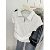 Dropshipping Transfronterizo Verano Chica Caliente Cintura Delgada Aspecto Adelgazante Hombro Derecho Camiseta de Manga Corta Polo Asimétrico para Mujer