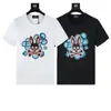 Camiseta al por mayor de marca americana moderna Psychobunny con estampado de calavera de conejo colorido y degradado, manga corta, cuello redondo