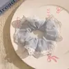 Elástico de Cabelo Floral Coreano para Intestino Grosso, Laço Doce, Artigos Pequenos, Elástico para Rabo de Cavalo, Elástico de Renda de Nicho