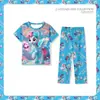 2026 Desenho Animado Gola Redonda Meninas Fofas Adolescentes Meninos Roupas de Casa Manga Curta Calça Longa Novas Pijamas de Verão Atacado
