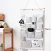 Bolsa Colgante de Almacenamiento para Mesita de Noche de Tela de Algodón y Lino, Bolsa Organizadora de Artículos Varios y Snacks para Pared de Dormitorio, Bolsa de Almacenamiento para Pared