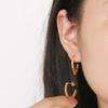 Pendientes de moda con forma de U, chapados en acero de titanio y oro real de 18 quilates, con temperamento versátil, de acero inoxidable, minimalistas con forma de V.